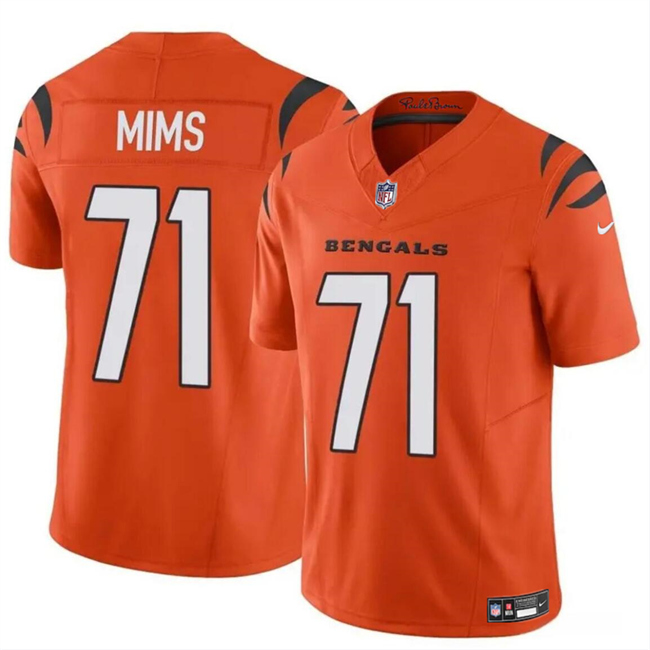 Men's Cincinnati Bengals #71 Amarius Mims Orange 2024 Draft F.U.S.E Vapor Untouchable Limited Football Stitched Jersey
